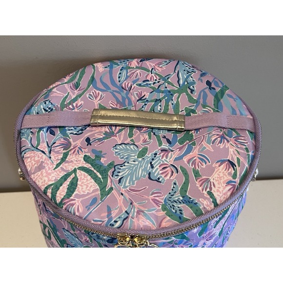 Lilly Pulitzer Purple Insulated Beach Cooler Multi Seacret Escape Home NWOT - Picture 2 of 11